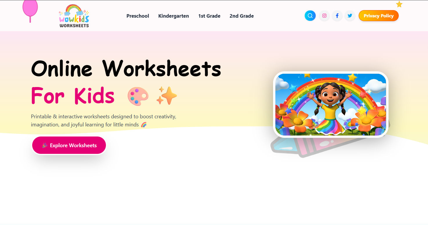 Wow Kids Worksheets